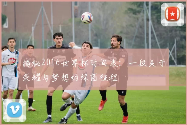 揭秘2016世界杯时间表:一段关于荣耀与梦想的绿茵征程