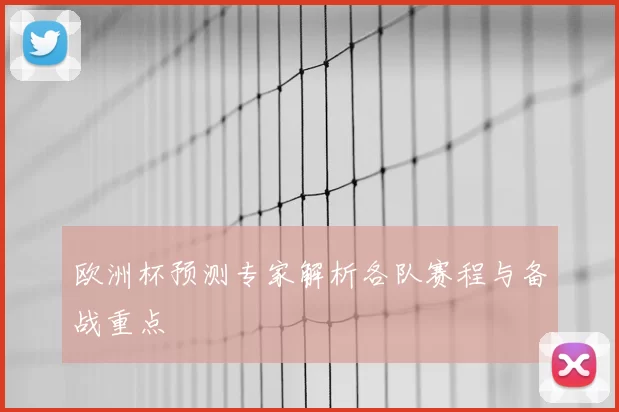 欧洲杯预测专家解析各队赛程与备战重点